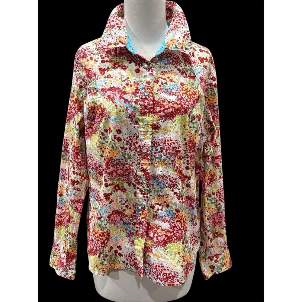 Paul & Joe for Target Floral Button-Up Shirt XL Women's Multicolor Long Sleeve